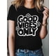 thumbnail image 2 of Good Vibes Only Women's T-Shirt, Short Sleeve Tee Shirts Casual Tops Wild Flower Crewneck T Shirt for Women, 2 of 8