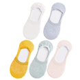 thumbnail image 1 of Size (35-39) 5 pares de Calcetines invisibles para Mujer, Calcetines antideslizantes hasta el tobillo, Calcetines de algodón de malla para Mujer, Calcetines transpirables No Show, 1 of 5
