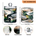 thumbnail image 3 of 2 Pack Beautiful Soft Lilies Flower Qtip Holder Dispenser Clear Plastic Storage Apothecary Jars for Cotton Swabs Balls Pads Floss, 3 of 7
