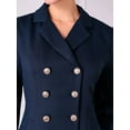 thumbnail image 4 of DARING DIVA Tweed Blazer Collared Double Breasted A-Line Dress S Navy Blue, 4 of 6