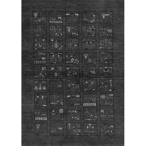 Ahgly Company Indoor Rectangle Abstract Gray Contemporary Area Rugs, 3' x 5'