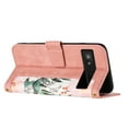 thumbnail image 3 of Cowithday for Google Pixel 7a Case, Magnetic Closure RFID Blocking Card Slots Kickstand Shockproof Flip Wallet Handbag Flowers Case Cover with Wrist Strap Shoulder Strap for Women & Girl, Pink, 3 of 9