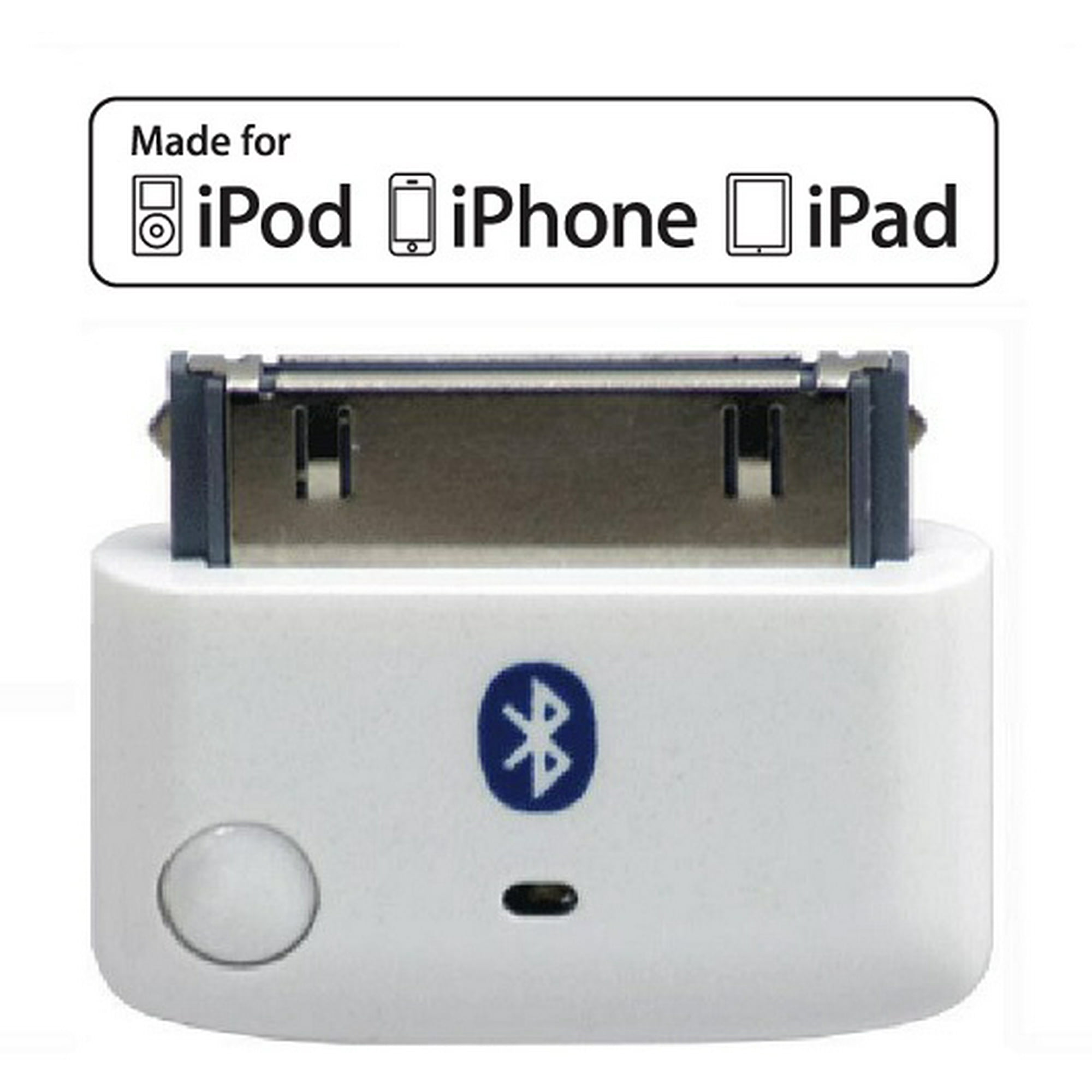 KOKKIA i10 White Apple MFi Certified Bluetooth Splitter Transmitter. Compatible to Apple iPod iPhone iPad with 30 pin connector. Compatible streaming to 2 Sets Apple AirPods. Walmart