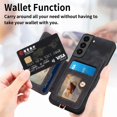thumbnail image 3 of SaniMore for Samsung Galaxy S21 FE Wallet Case, [RFID Blocking] Elastic Card Slot Vehicle Magnetic PU Leather Ring Holder & Lanyard Stand Money Pocket Cover for Samsung S21 FE 5G, Black, 3 of 12