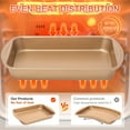 thumbnail image 2 of Bakdcore 9x13 Baking Pan, Deep Size Cake Pan for Baking Nonstick, Heavy Duty Carbon Steel Cake Pan for Brownie Lasagna Casserole 13 x9 , Oven Safe, Golden, 2 of 7