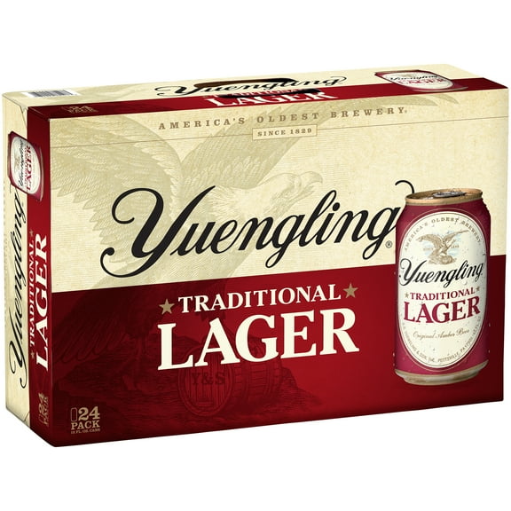 Yuengling Lager Beer, 24 Pack Beer, 12 fl oz Aluminum Cans, 4.5% ABV, Domestic Lager
