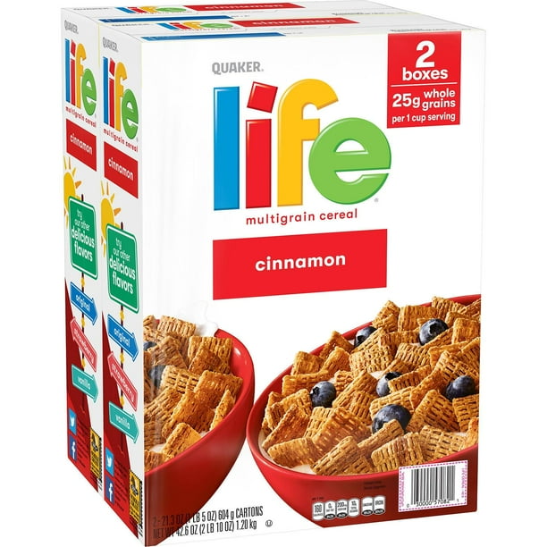 Quaker Life MultiGrain Cereal, Cinnamon (42.6 oz., 2 pk.) Walmart