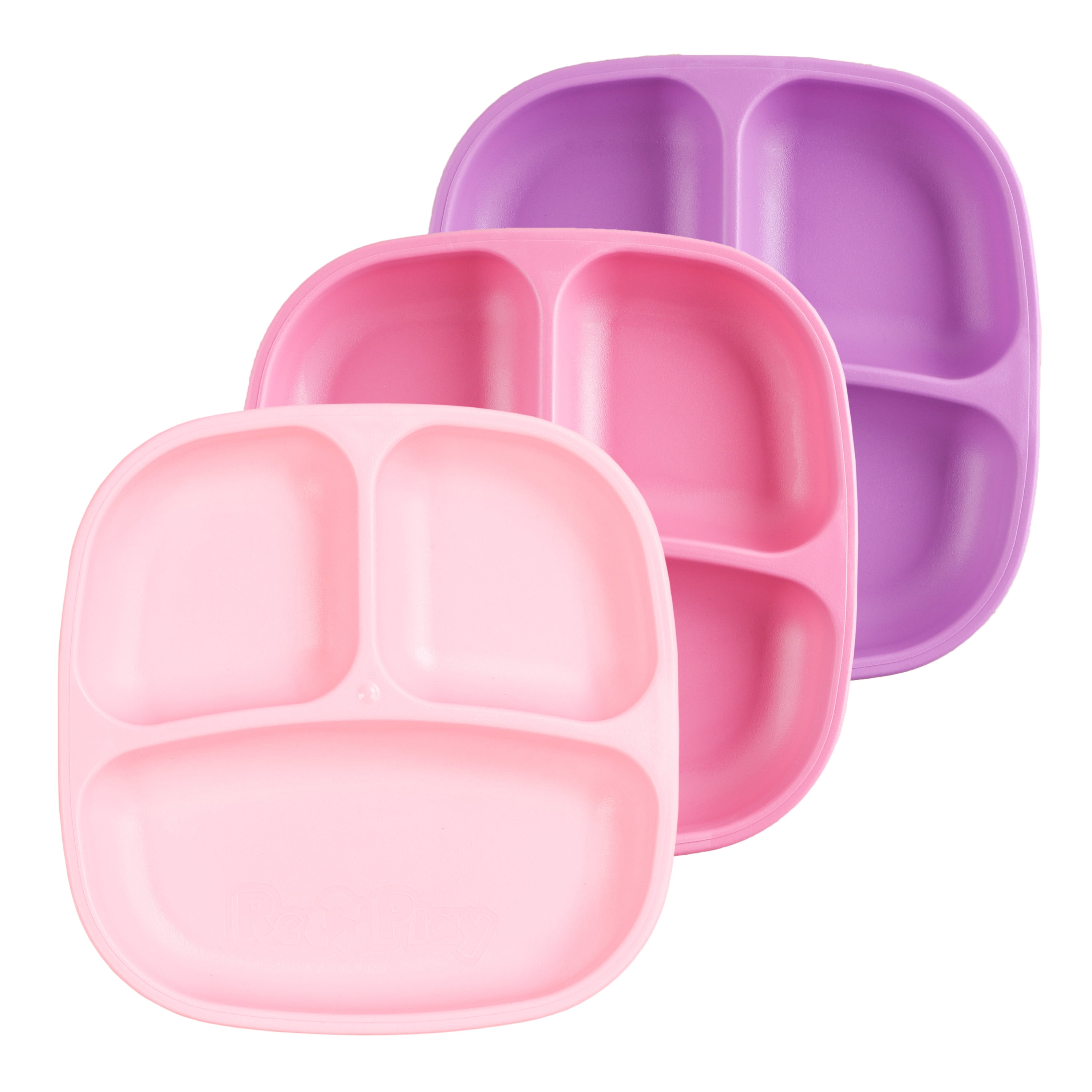 RePlay Kids Plates Divided Plates, 3pk 7" Durable Toddler Plates, Princess