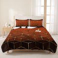 thumbnail image 3 of King Quilt Set 96''x106'', Orange Geometric Lightweight Summer Bedspread Coverlet Set with 2 Pillow Shams, Ombre Modern Abstract Art Breathable All Season Quilt Bedding for Bedroom/Guest Room, 3 of 9