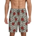 thumbnail image 3 of Lsque Leopard Print Rose Mens Sleep Pajama Shorts,Short Pajama Pants, Cotton Ultra-Soft Knit-XX-Large, 3 of 9