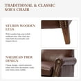 thumbnail image 4 of Vegan Leather Armchair Set of 2 Living Room Home Office Lounge Single Sofa Nailhead Rolled Arms Accent Chair Adult Brown, 4 of 7