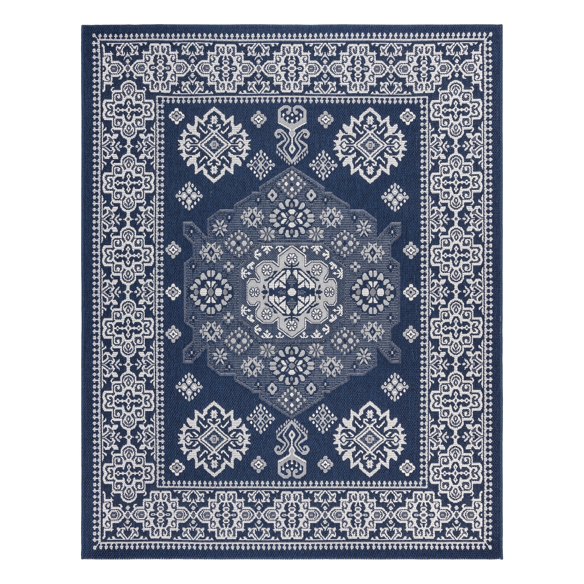 Gertmenian Ringley Gavin Traditional Oriental Navy Indoor/ Outdoor Area Rug, 9x13