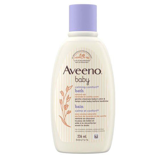 Aveeno Baby Calming Comfort Bath Baby Body Wash for gently cleanses baby’s skin & helps calm baby before bedtime natural oat Lavender & Vanilla Scents