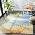 thumbnail image 3 of SAFAVIEH Barbados Beach Waves Outdoor Area Rug, 5'3" x 7'6", Gold/Blue, 3 of 14
