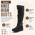 thumbnail image 3 of LOVE STEETLY Women's Knee High Slouchy Chunky Heel Boots, Side Zipper Round Toe Faux Leather Casual Comfort Versatile Boot, 3 of 7