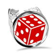 thumbnail image 1 of Casino Red Dice Illustration Pattern Ring Adjustable Love Wedding Engagement, 1 of 3