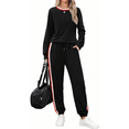 thumbnail image 2 of Shine Up Women 2 Piece Lounge Sets Striped Jogger Sets Fall Outfits Loose Sweatsuits with Pockets, 2 of 5