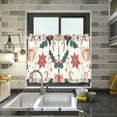thumbnail image 4 of Yayeee Kitchen Curtains Light Filtering 27"x24" Rod Pocket Short Cafe Window Panel, Beige Christmas Candy Canes, 4 of 7