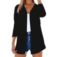 thumbnail image 4 of yunLCZ Women Shirts Mid Length Shawl Jacket Loose Outerwear Air Conditioning Shirt Thin Hooded Sun Cardigan Women's Cap Sleeve Tank Tops Black XXXXXXL, 4 of 4