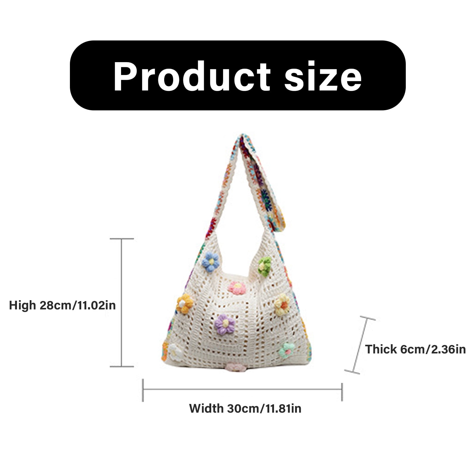 Large Capacity Knitted Handbag For Women Casual Bohemian Styles Crossbody Purse Beach Bag With Artistic Crochet Patterns