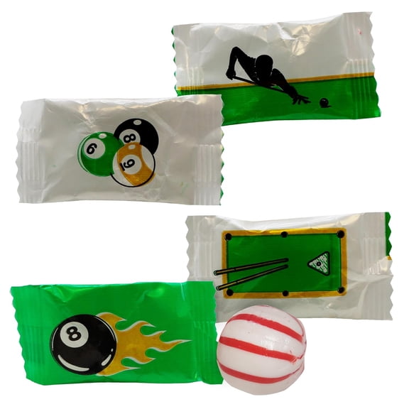 Naturejam 100count Billiards Themed Peppermint - Billiards Decor Mints Individually Wrapped - Perfect Boy Pool Party Decorations and themed gifts