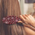 thumbnail image 3 of Red and Black Christmas Snowflake Pattern Hair Brush,Girls Detangling Hair Brush,Glide Through Tangles with Ease for Wet & Dry Hair,8.8"X2.8", 3 of 7
