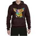 thumbnail image 3 of Dean Russo The Pig Animal Lover Unisex Graphic Hoodie Sweatshirt, Brown, XX-Large, 3 of 6