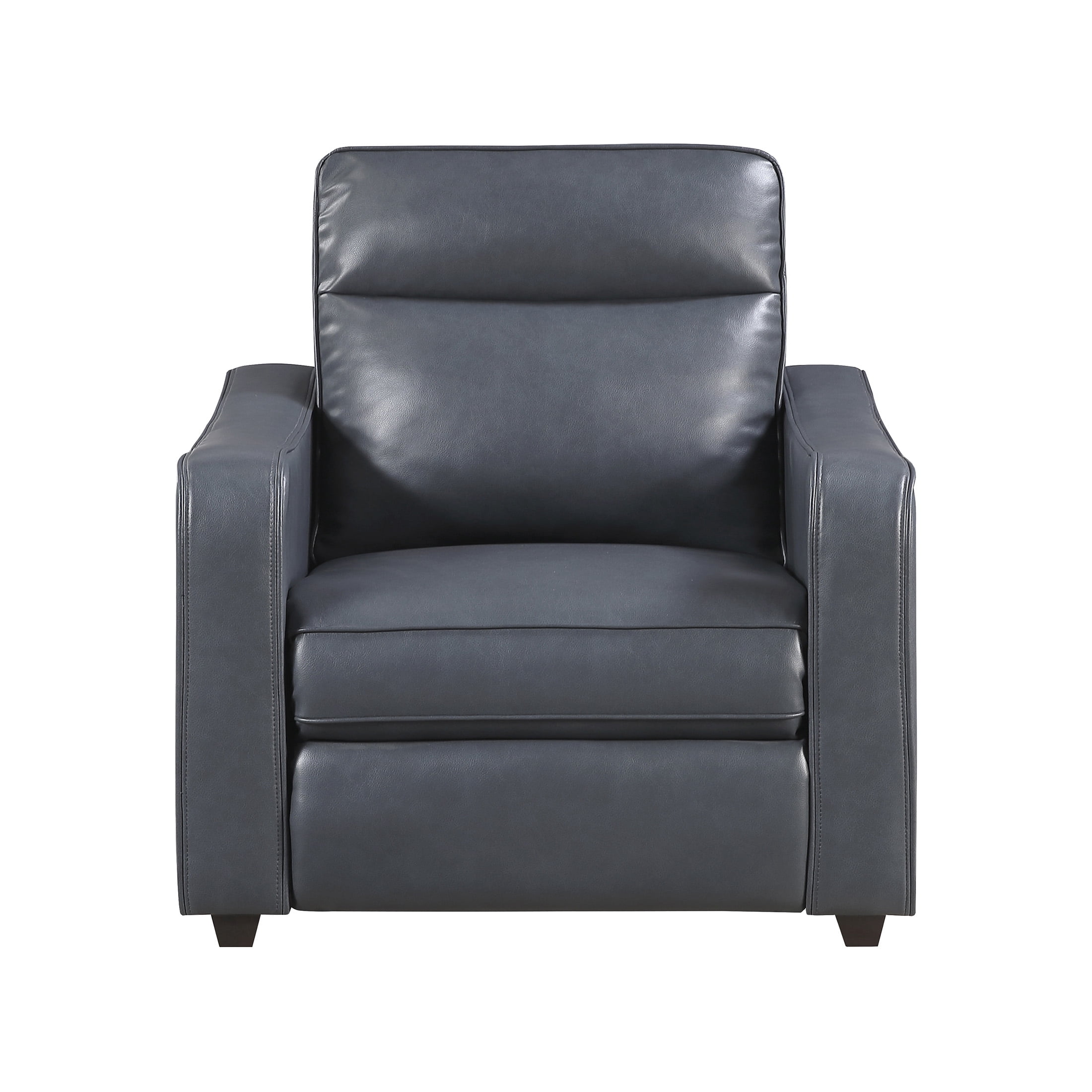 OakvillePark Ardena Faux Leather Power Reclining Chair with Curved Track Arms, Zero Wall Recliner, Navy