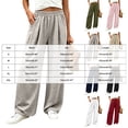 thumbnail image 3 of felwors Wide Leg Pants Woman High Waist Trousers with Pockets Casual Lounge Wine for Size XXL, 3 of 7