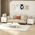 thumbnail image 4 of Gymax 2 PCS Nightstand Farmhouse Side End Table w/ Solid Wood Legs & 2 Drawers White, 4 of 8
