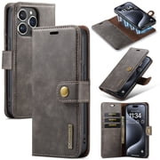 Detachable Wallet Case for iPhone 8 Plus/7 Plus RFID Blocking Card Slots Holder Removable 2 in 1 Wallet Phone Case Premium PU Leather Magnetic Kickstand Shockproof Flip Protective Cover,Gray