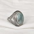 thumbnail image 3 of Natural Aquamarine Mens Ring, March Aquamarine Ring, Aquamarine Ring, Silver Jewelry, 925 Silver Ring, Gift, Heavy Mens Ring, Arabic Design, Ottoman Style Ring, Christmas, Turkey Mens Signet Ring, 3 of 5