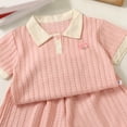 thumbnail image 4 of mgoYE Toddler Baby Girl Summer Clothes 6 12 18 24 Months 2T 3T 4T 5T 6T Summer Outfits Short Sleeve Solid Polo T Shirts and Shorts 2pc Sweatsuit Set Size 12-18 Months, 4 of 4
