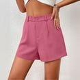 thumbnail image 5 of Karymi Shorts for Women Tailored A‑Line Wide Leg Suit Shorts, High Waist Pleated Front Casual Dressy Shorts, Solid Workwear Shorts with Pockets Women Clothing, 5 of 6