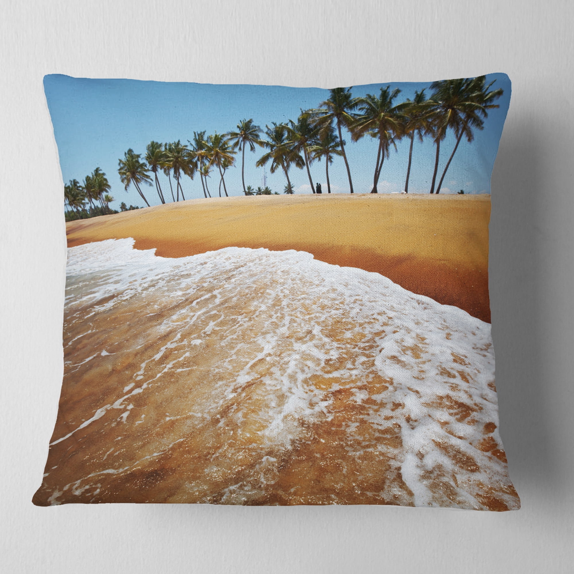 Designart 16" x 16" Brown Polyester Throw Pillow
