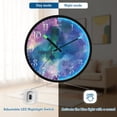 thumbnail image 5 of Voice Activated Clock with Glow Light 12 Inch Large Silent Wall Clock Battery Operated for Home Decor Abstract Nebula, 5 of 8