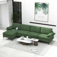 thumbnail image 3 of Costway Modern Modular L-shaped Sectional Sofa w/ Reversible Chaise & 2 USB Ports Green, 3 of 10