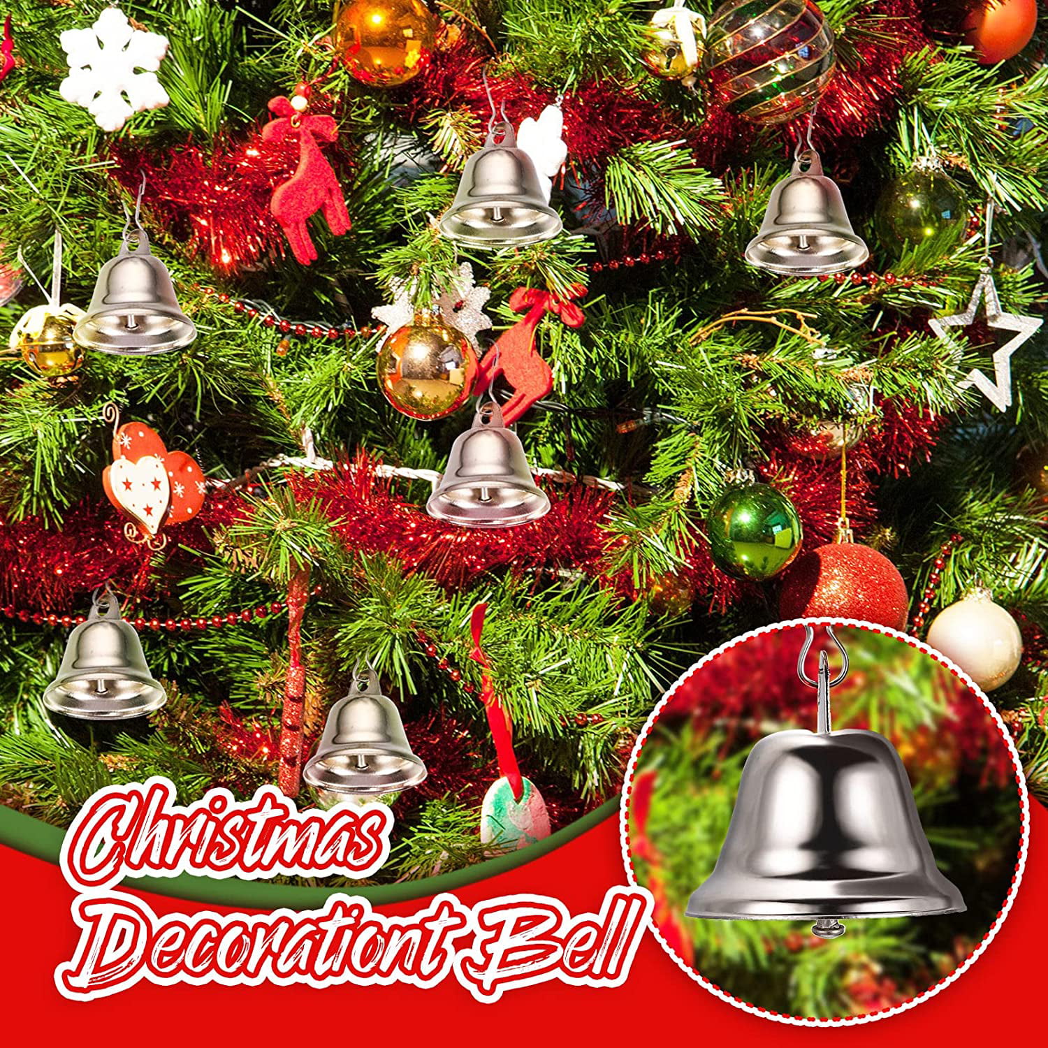 Yardwe 4pcs Frosted Bell Christmas Tree Bells Decor DIY Craft Bells Wind  Chime Bell Christmas Mini Bells Craft Tiny Bells Metal Liberty Jingle Bells
