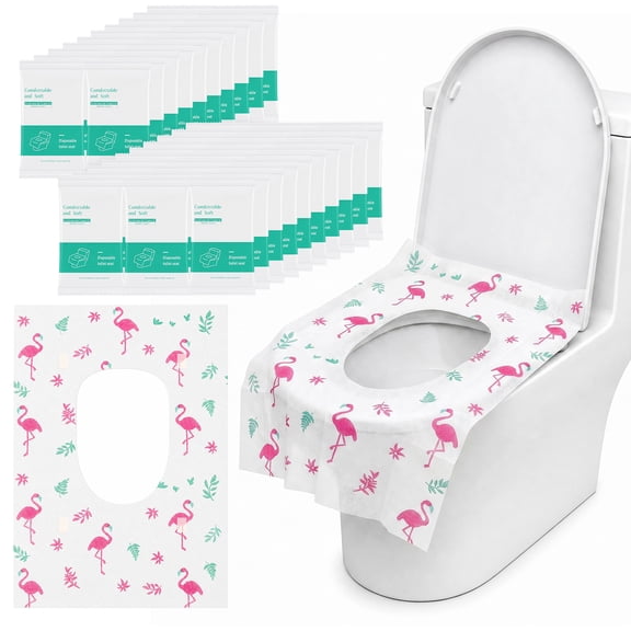 Abaima 50 Pcs Toilet Seat Covers Disposable, Waterproof Toilet Cover for All Ages, Individually Wrapped Travel Essential Portable in Public Restrooms