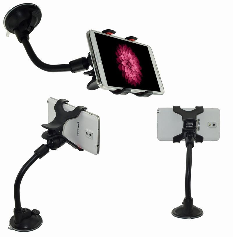 iMeshbean Double Clip 360 Rotating Flexible Car Mount Cell Phone Holder