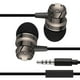 thumbnail image 4 of Auriculares estéreo deportivos de metal con cable y bajos de 3,5 mm. Negro, 4 of 6