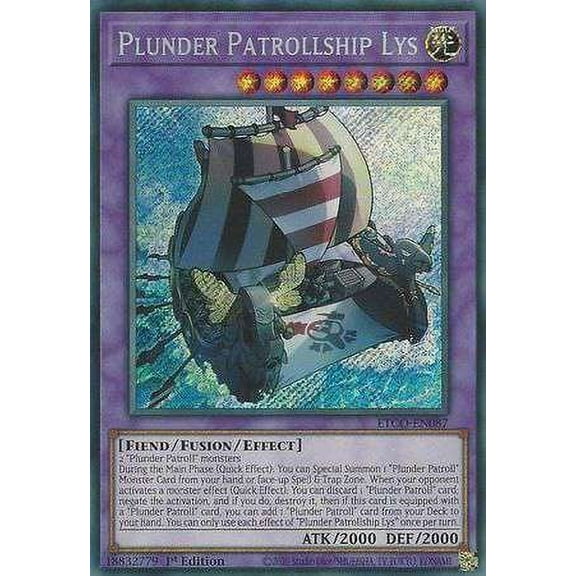 YuGiOh Eternity Code Secret Rare Plunder Patrollship Lys ETCO-EN087