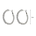thumbnail image 6 of Hyasfey 1 Pair Hoop Earrings Elegant Temperament Shiny Rhinestone Inlaid Sparkling Decorative Gift Women Round Earrings Charm Jewelry Fashion Accessory, 6 of 8