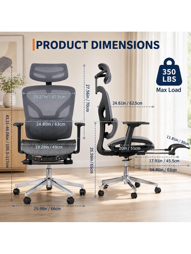 Senfot Adjustable Multi-Functional Fabric Mesh Office Chair with ...