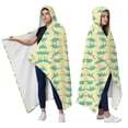 thumbnail image 2 of Wearable Blanket,LightYellow Green Dinosaurs Silhouettes Pattern Hooded Wearable Flannel Blanket for Adults & Teens,Winter Poncho Shawl Wrap Cape Cozy Anti-Pill,50"x60", 2 of 5
