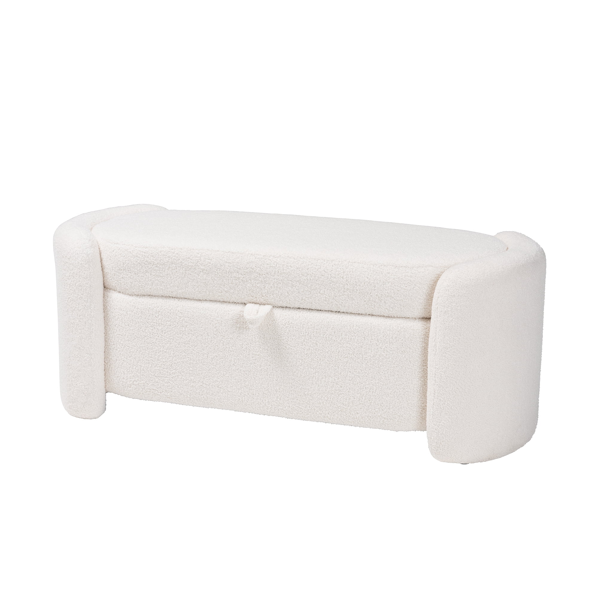 Baxton Studio Eucalyptus Wood Modern and Contemporary Storage Bench, Ivory