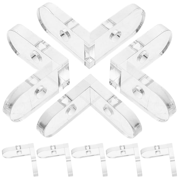 15 piezas de fijaciones de esquinas acrílicas transparentes para cajas, prácticos sujetadores de ángulo extraíbles, clips de plástico transparentes resistentes para uso doméstico.