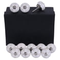 thumbnail image 4 of Set of 12 Vintage Beige and White Floral Ceramic Knobs, 4 of 6