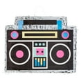 thumbnail image 5 of BLUE PANDA Boombox Pinata - 16.5 x 12.8 x 3 In, Silver & Neon - Pinata for Birthdays, 80, 90s Theme Party Decoration & Dance Supplies, 5 of 9