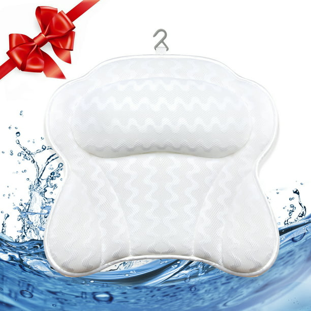 Luxury Non Slip Spa Bathtub Pillow With 6 Suction Cups 3d Mesh Spa Bath Pillow Home Spa Tub